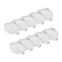 Prios LED inbouwlamp Rida, 10st, wit, 23cm, 30W, CCT, IP44