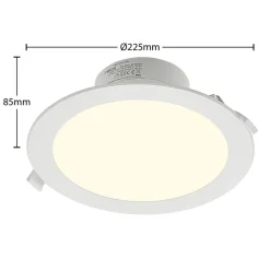 Prios LED inbouwlamp Rida, 3 stuks, wit, 23 cm, 25W, CCT, IP44