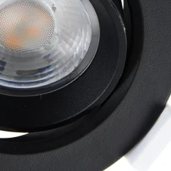 Prios LED inbouwlamp Shima, zwart, 7 W, 3000K, dimbaar