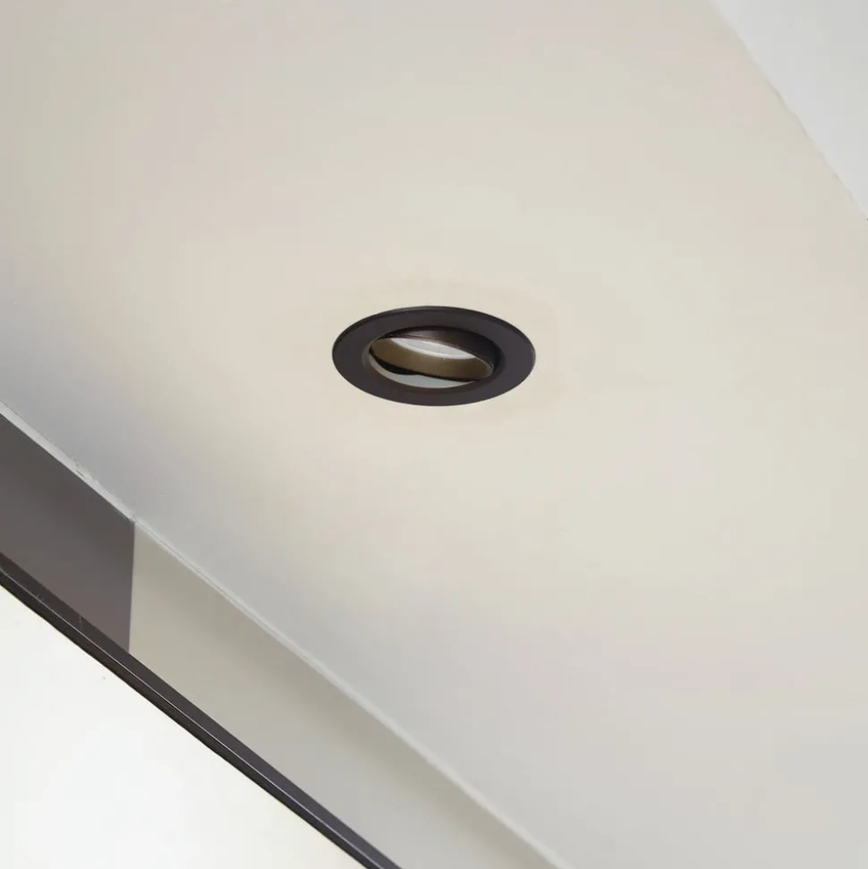 Prios LED inbouwlamp Shima, zwart, 9 W, 3000K, dimbaar