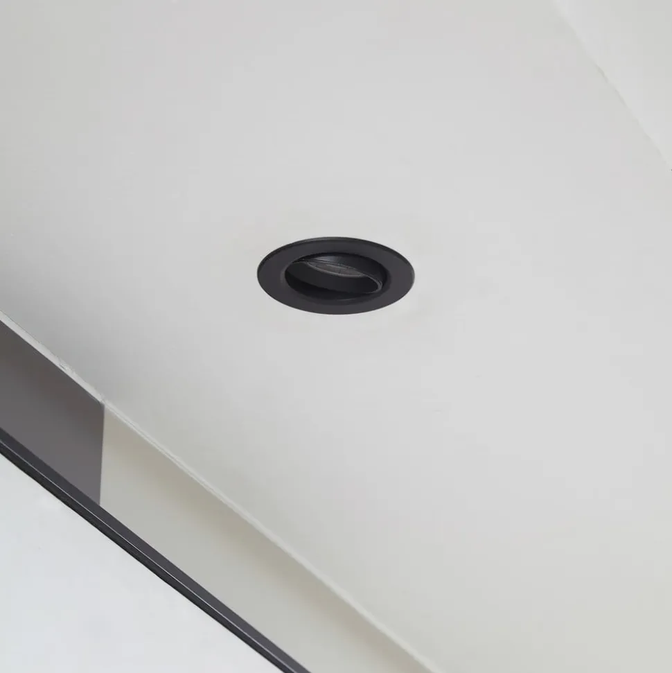 Prios LED inbouwlamp Shima, zwart, 9 W, 3000K, dimbaar