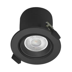 Prios LED inbouwlamp Shima, zwart, 9 W, 3000K, dimbaar