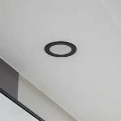 Prios LED inbouwspot Rida, zwart, Ø 10 cm, CCT, IP44