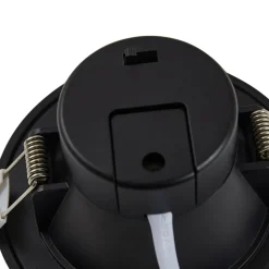 Prios LED inbouwspot Rida, zwart, Ø 10 cm, CCT, IP44