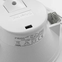 Prios LED inbouwspot Rida, wit. Ø 15 cm, CCT, IP44