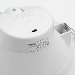 Prios LED inbouwspot Rida, wit. Ø 23 cm, 30W, CCT, IP44