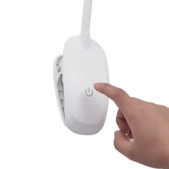 Prios LED klemlamp Harumi, wit, oplaadbare batterij, USB, 51 cm hoog