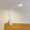 Prios LED klemlamp Najari, hoogte 51 cm, wit, oplaadbare batterij, USB