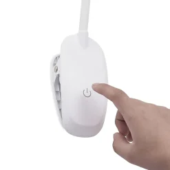 Prios LED klemlamp Najari, hoogte 51 cm, wit, oplaadbare batterij, USB