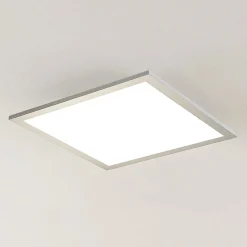 Prios LED paneel Gelora, 40 cm, 4.000 K, zilverkleurig, aluminium