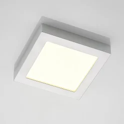Prios LED plafondlamp Alette, zilver, 22.7cm, 24W, dimbaar