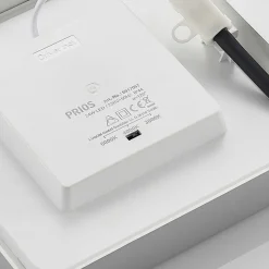 Prios LED plafondlamp Alette, zilver, 22.7cm, 24W, dimbaar