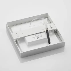 Prios LED plafondlamp Alette, zilver, 22.7cm, 24W, dimbaar