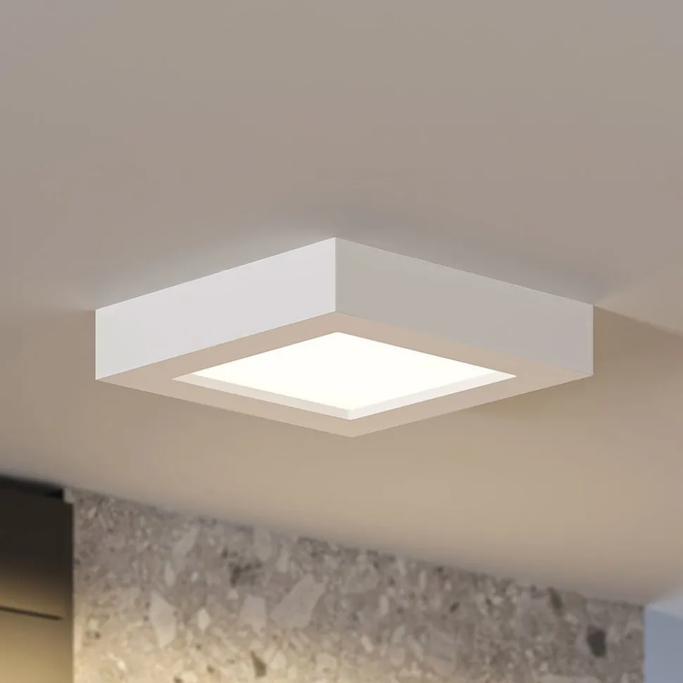 Prios LED plafondlamp Alette, wit, 17,2 cm, dimbaar