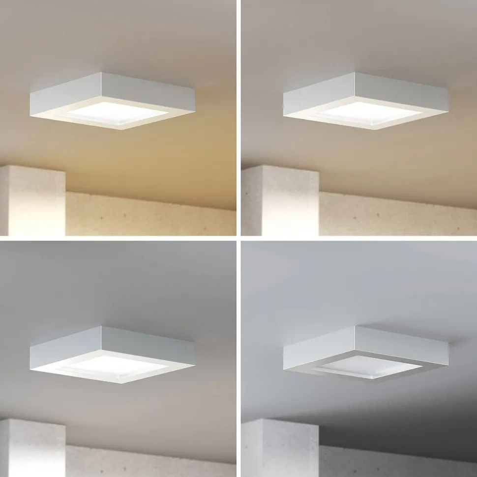 Prios LED plafondlamp Alette, wit, 17,2 cm, dimbaar