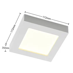 Prios LED plafondlamp Alette, wit, 17,2 cm, dimbaar