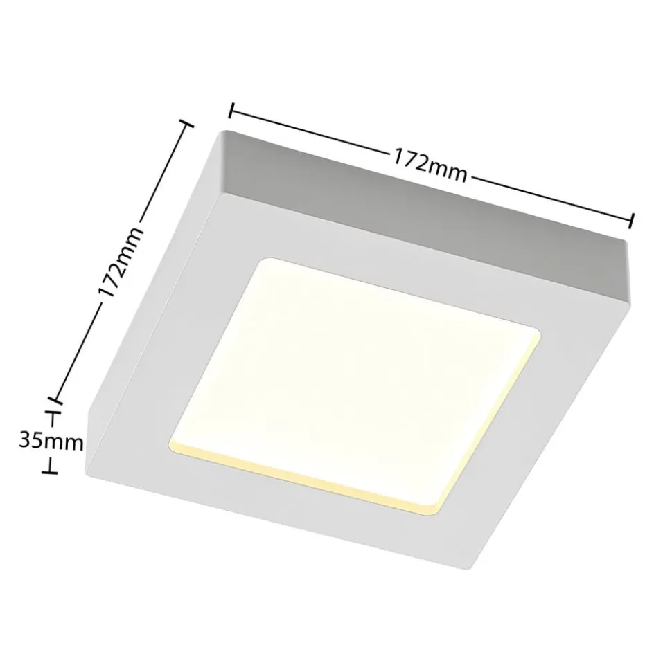 Prios LED plafondlamp Alette, wit, 17,2 cm, dimbaar