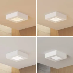 Prios LED plafondlamp Alette, wit, 12,2 cm, dimbaar