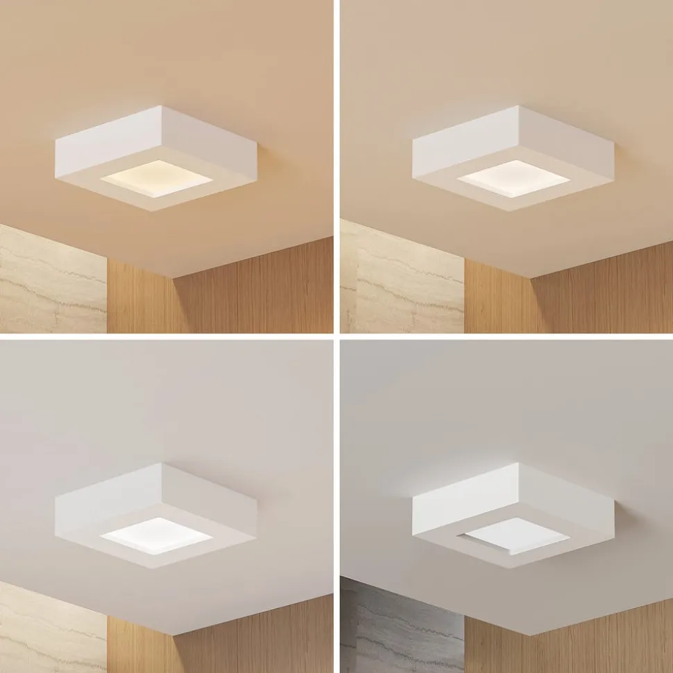 Prios LED plafondlamp Alette, wit, 12,2 cm, dimbaar