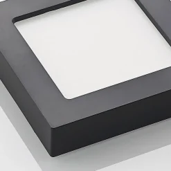 Prios LED plafondlamp Alette, zwart, 12 W, CCT, dimbaar