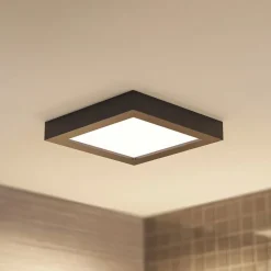 Prios LED plafondlamp Alette, zwart, 24 W, CCT, dimbaar