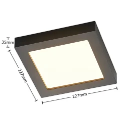 Prios LED plafondlamp Alette, zwart, 24 W, CCT, dimbaar