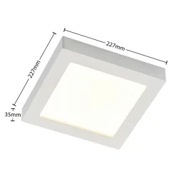 Prios LED plafondlamp Alette, wit, 22,7 cm 24W, dimbaar