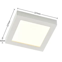 Prios LED plafondlamp Alette, wit, 22,7 cm, 18W, dimbaar