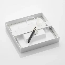 Prios LED plafondlamp Alette, zilver, 22,7cm, 18W, dimbaar