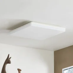 Prios LED plafondlamp Artin, 33 cm, wit, hoekig, sensor