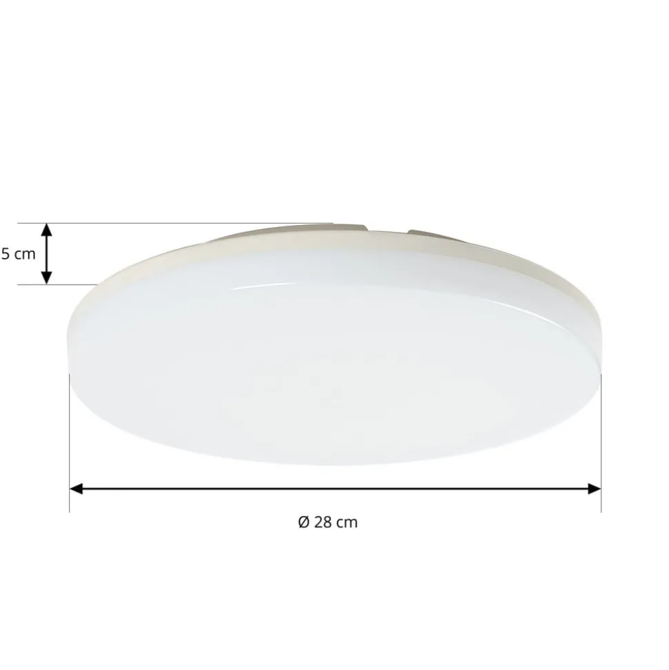Prios LED plafondlamp Artin, Ø 28 cm, wit, CCT, IP65