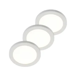 Prios LED plafondlamp Aureka, set van 3, sensor, Ø 23 cm, wit