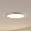 Prios LED plafondlamp Aureka, Ø 33 cm, zilver, metaal