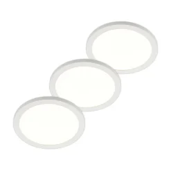 Prios LED plafondlamp Aureka, set van 3, sensor, Ø 33 cm, wit