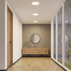 Prios LED plafondlamp Aureka, set van 3, sensor, Ø 33 cm, wit