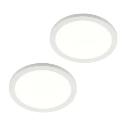 Prios LED plafondlamp Aureka, set van 2, sensor, Ø 33 cm, wit