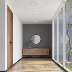 Prios LED plafondlamp Aureka, set van 2, sensor, Ø 33 cm, wit