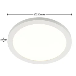 Prios LED plafondlamp Aureka, bewegingsmelder, Ø 33 cm, wit