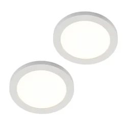 Prios LED plafondlamp Aureka, set van 2, sensor, Ø 23 cm, wit