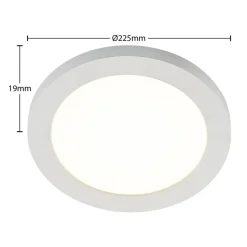 Prios LED plafondlamp Aureka, set van 2, sensor, Ø 23 cm, wit