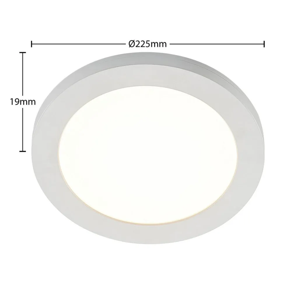 Prios LED plafondlamp Aureka, set van 2, sensor, Ø 23 cm, wit
