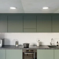 Prios LED plafondlamp Aureka, bewegingsmelder, Ø 23 cm, wit