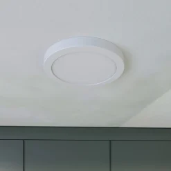 Prios LED plafondlamp Aureka, bewegingsmelder, Ø 23 cm, wit