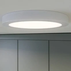 Prios LED plafondlamp Aureka, bewegingsmelder, Ø 23 cm, wit