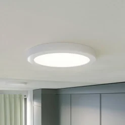 Prios LED plafondlamp Aureka, bewegingsmelder, Ø 23 cm, wit