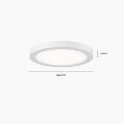 Prios LED plafondlamp Aureka, bewegingsmelder, Ø 23 cm, wit