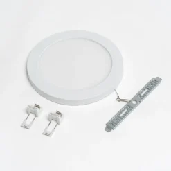 Prios LED plafondlamp Aureka, bewegingsmelder, Ø 23 cm, wit