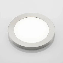 Prios LED plafondlamp Aureka, Ø 23 cm, zilver, metaal