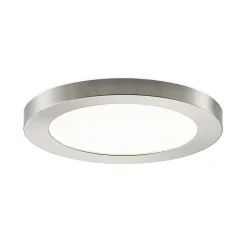 Prios LED plafondlamp Aureka, Ø 23 cm, zilver, metaal