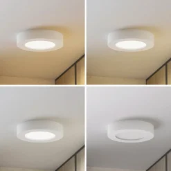 Prios LED plafondlamp Edwina, wit, 18 cm, CCT, IP44